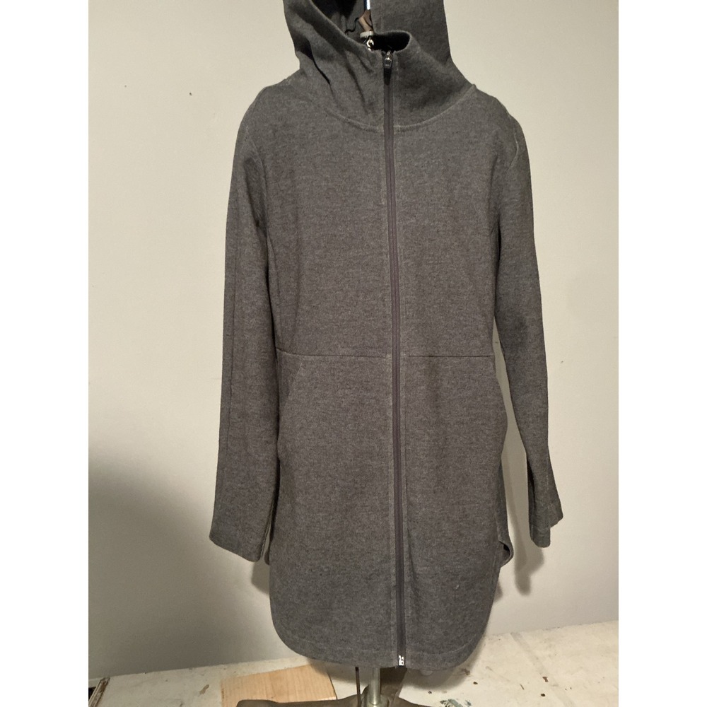 Danskin Now Womens Charcoal Grey Heather Full Zip Hoodie Jacket DNL47334H Small